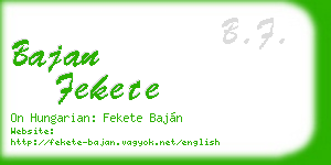 bajan fekete business card